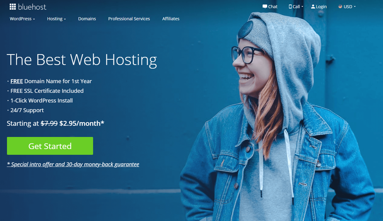 bluehost homepage