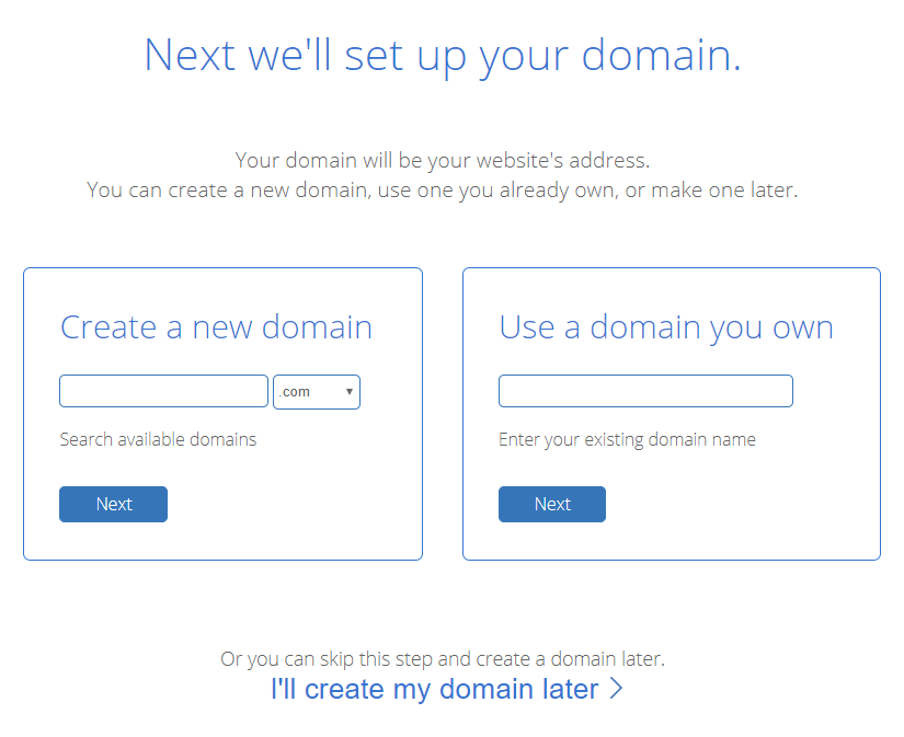 bluehost blog typing domain name