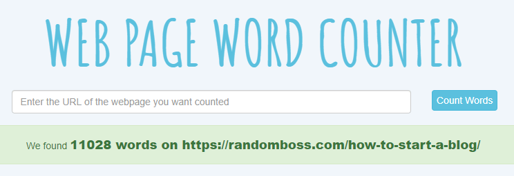 web page word counter