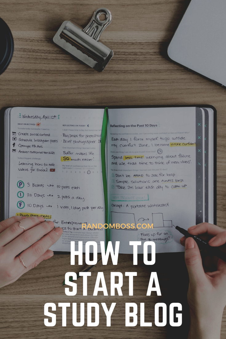 How to start a study blog pin